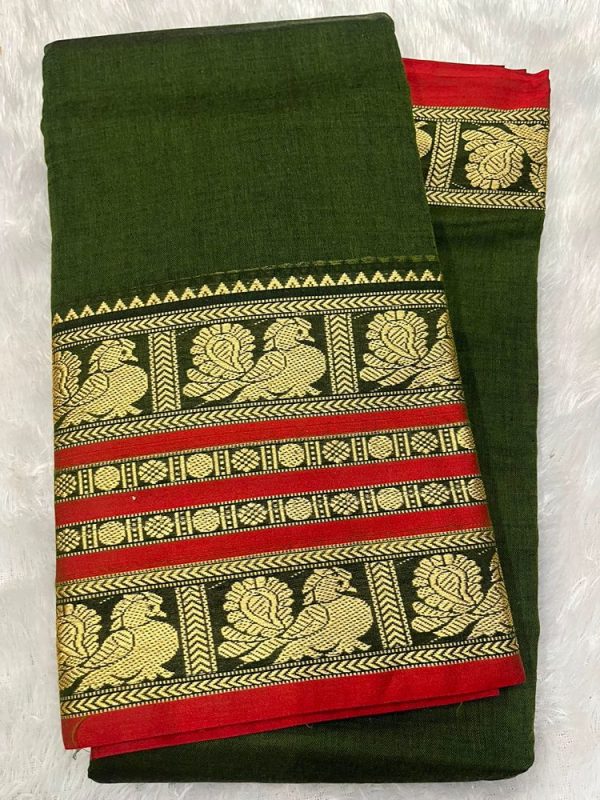 Narayanpet Premium Border Saree (with blouse 6.2 mtr )