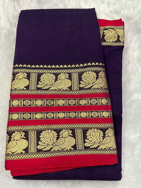 Narayanpet Premium Border Saree (with blouse 6.2 mtr )