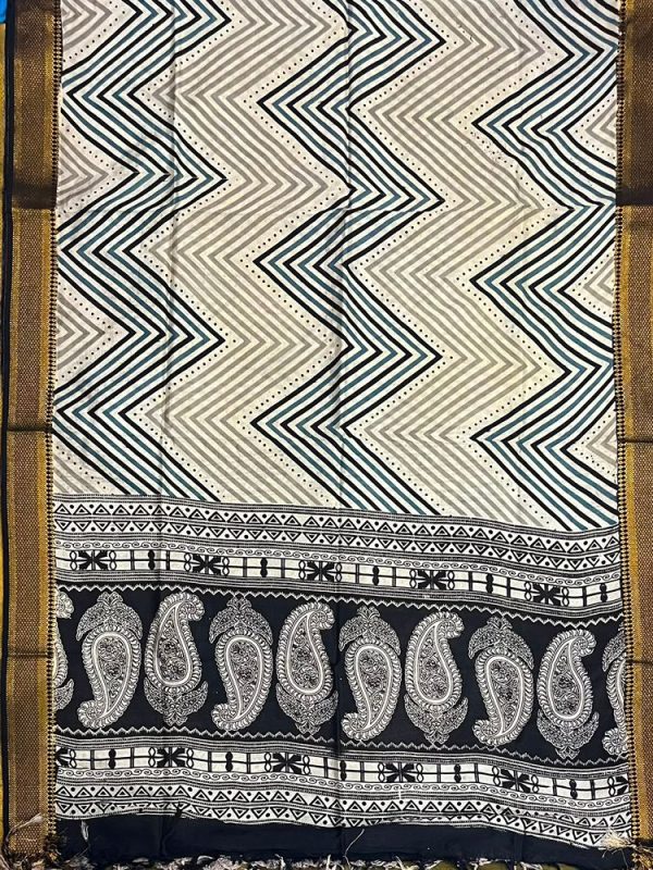 KALAMKARI CHENNUR SILK NIZAM BORDER DUPPATA(DESIGN2)