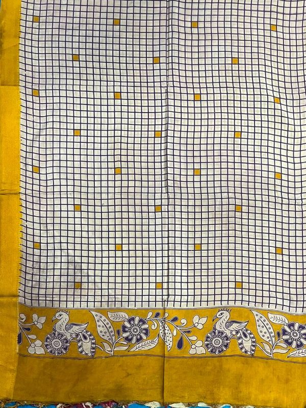 KALAMKARI CHENNUR SILK NIZAM BORDER DUPPATA (DESIGN1)