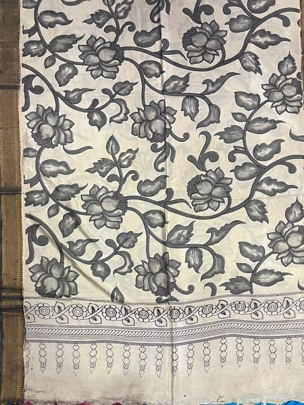 KALAMKARI CHENNUR SILK NIZAM BORDER DUPPATA (DESIGN1)
